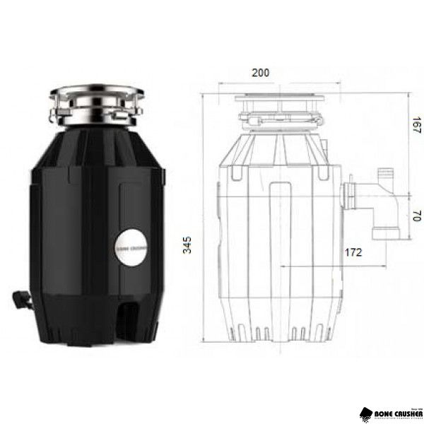 Измельчитель пищевых отходов бытовой BoneCrusher 810 AS (BC810)