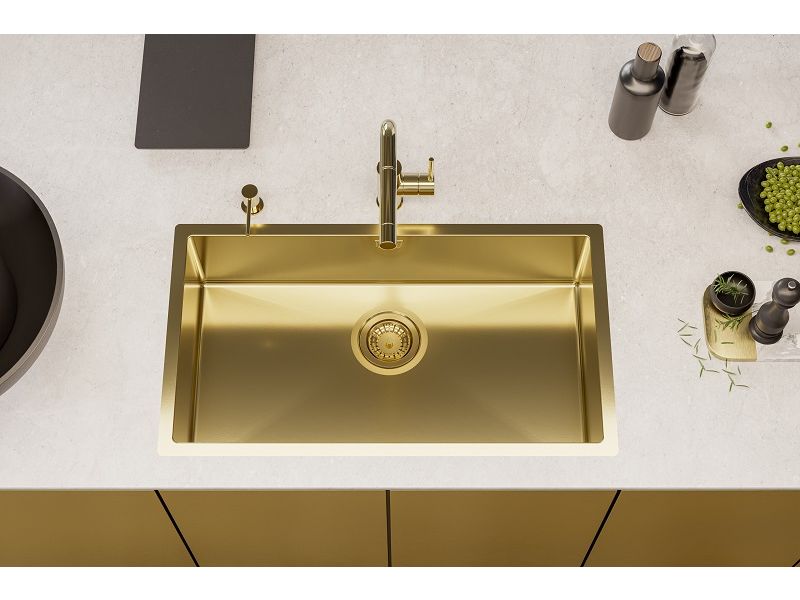 Мойка QUADRIX 60 MONARCH GOLD 740x400x200 в компл. с выпуском без сифона (1117478)